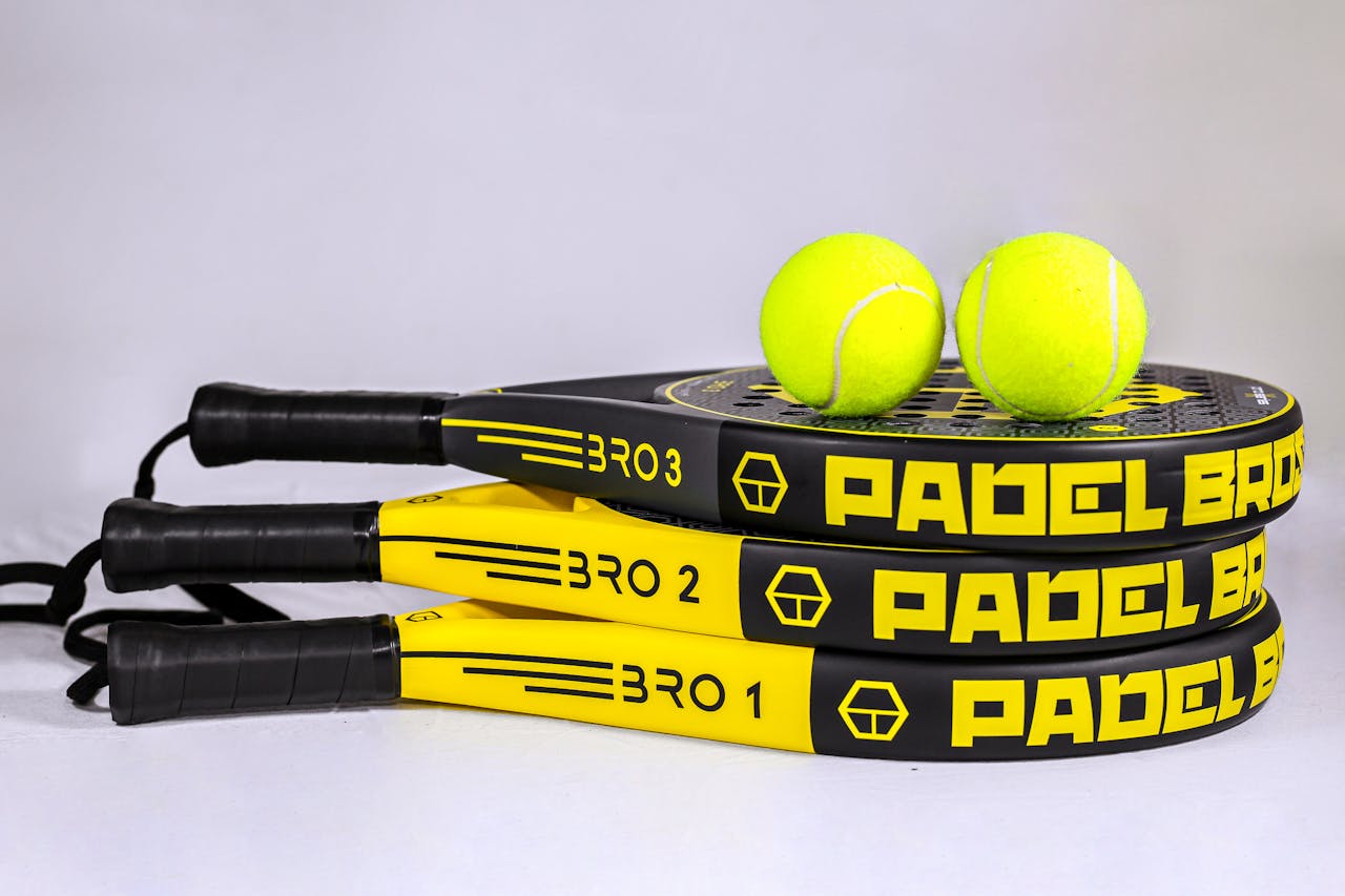 Padel Balls on Padel Rackets